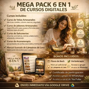 Jabones y velas artesanales - Pack 6 en 1 de cursos digitales